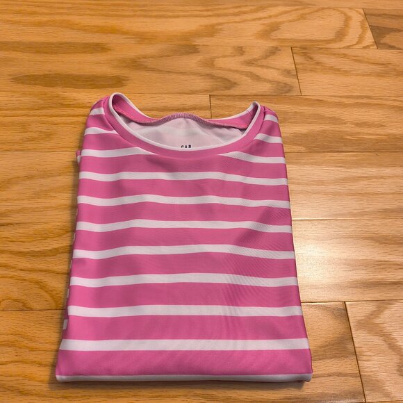 Pink and White Striped Kids Swim Shirt - Picture 5 of 8